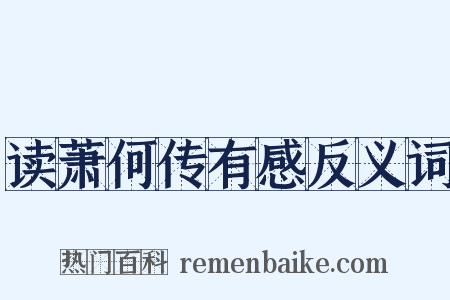 读萧何传有感反义词是什么意思的图片